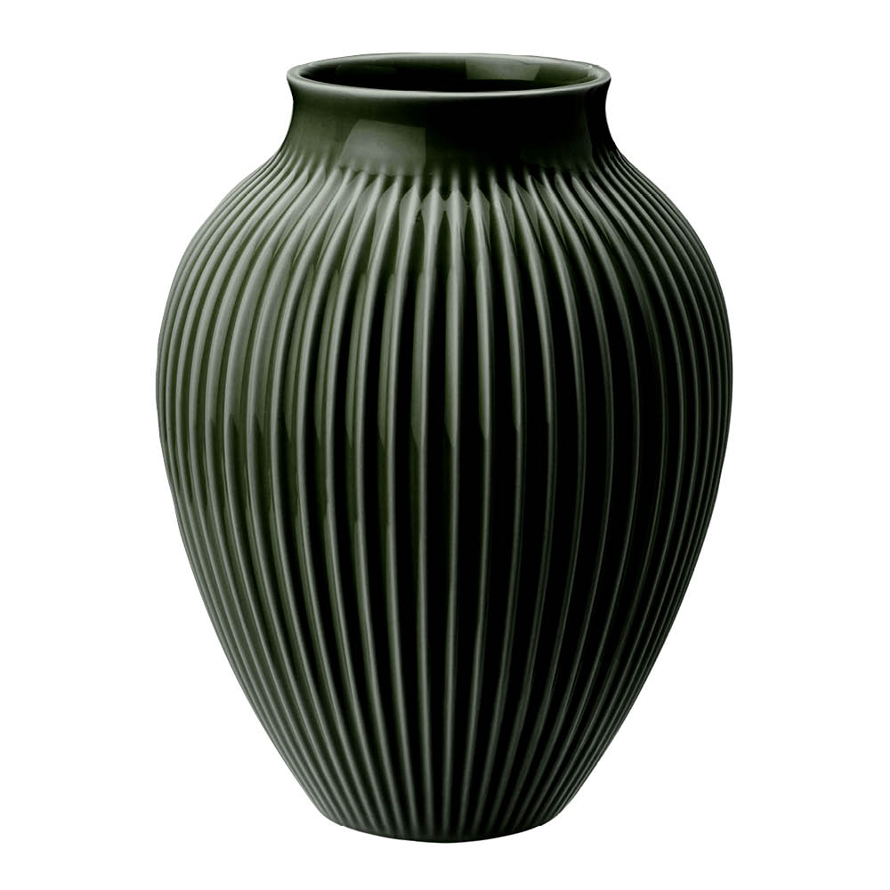 Läs mer om Knabstrup Keramik - Ripple Vas 27 cm Dark Green