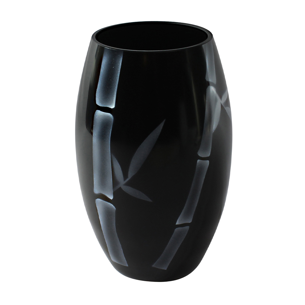 Nybro Crystal – Bambu Vas 20×13 cm Svart