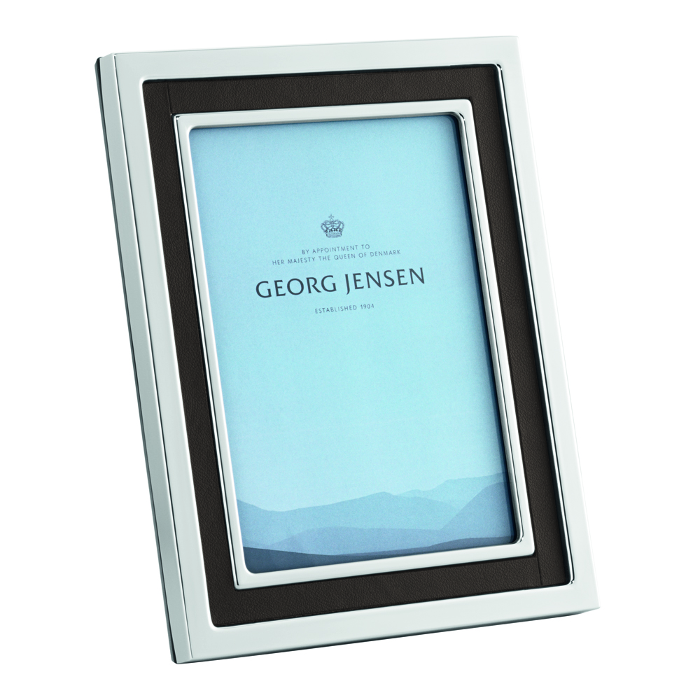 Georg Jensen – Manhattan Fotoram 23×18 cm Rostfritt stål/Läder/Skinn