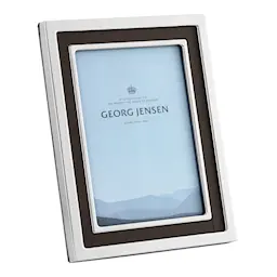 Georg Jensen Manhattan Fotoramme Medium 23x18 cm Rustfritt stål/Skinn 
