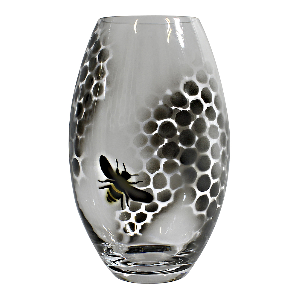 Nybro Crystal - Honeycomb Vas 26 cm Svart