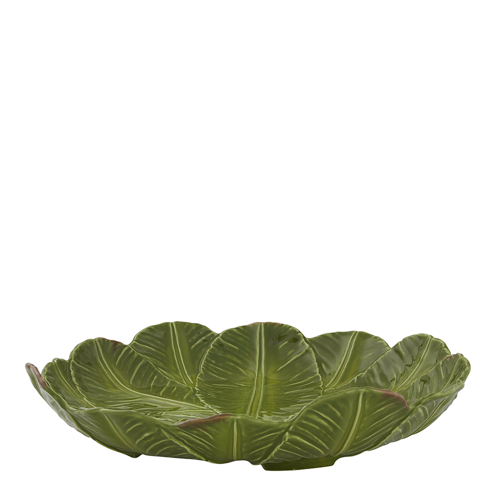 Bordallo Pinheiro – Fat Bananblad 40,5 cm Grön