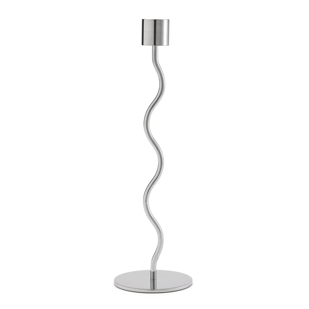 Cooee – Curved Ljusstake 26 cm Silver