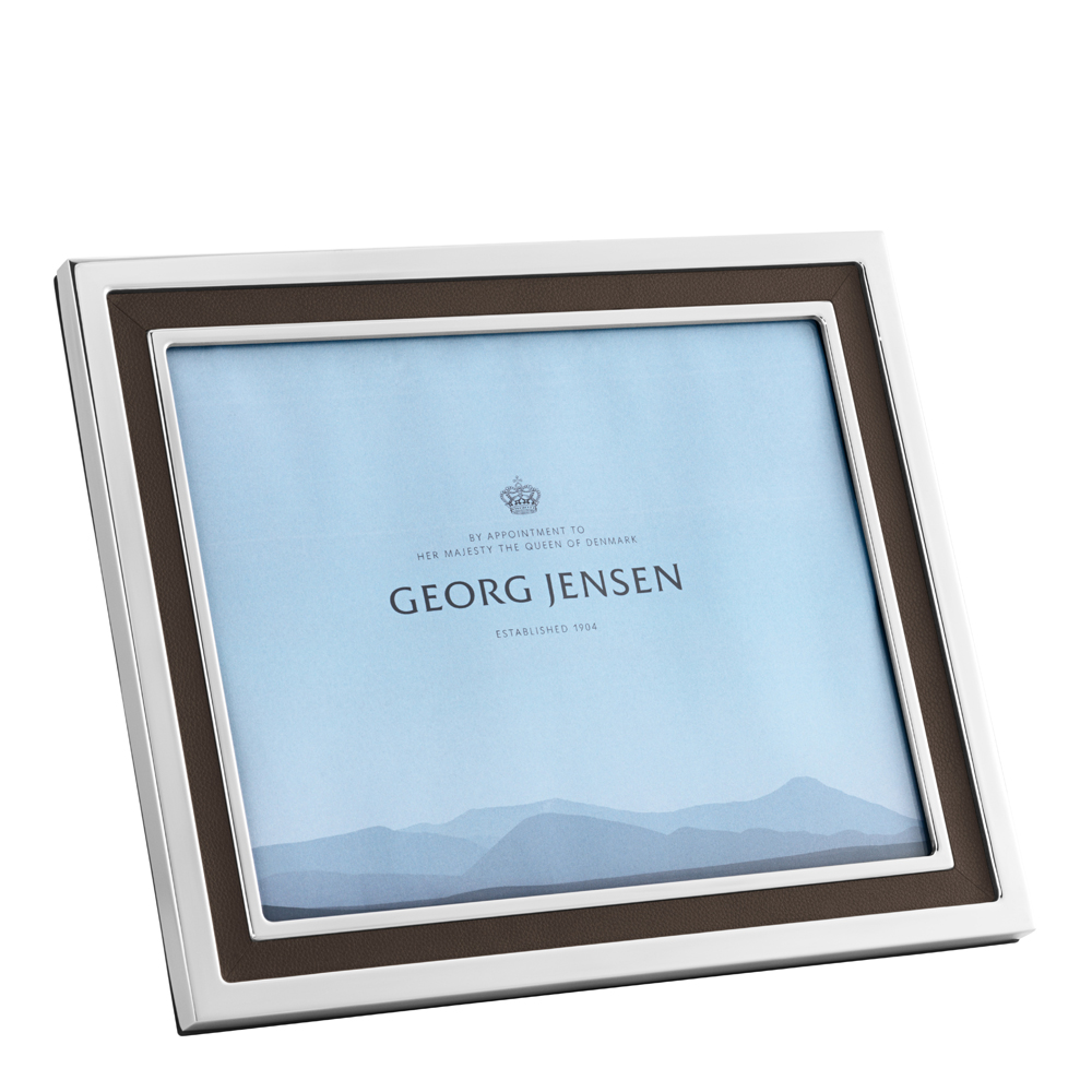 Läs mer om Georg Jensen - Manhattan Fotoram Stor 30x25 cm Rostfritt stål/Läder/Skinn