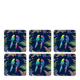 Pimpernel Parrot Glasunderlägg 6-pack