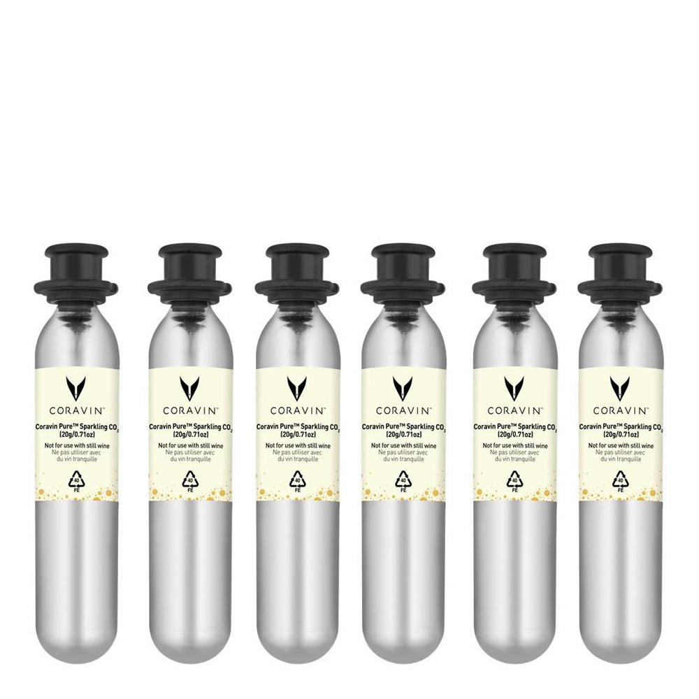 Coravin – Pure CO2-kapslar Mousserande 6-pack Silver