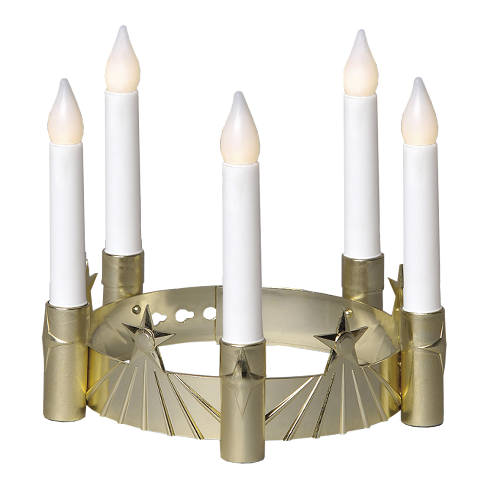 Star Trading – Luciakrona 5 ljus 19 cm Guld