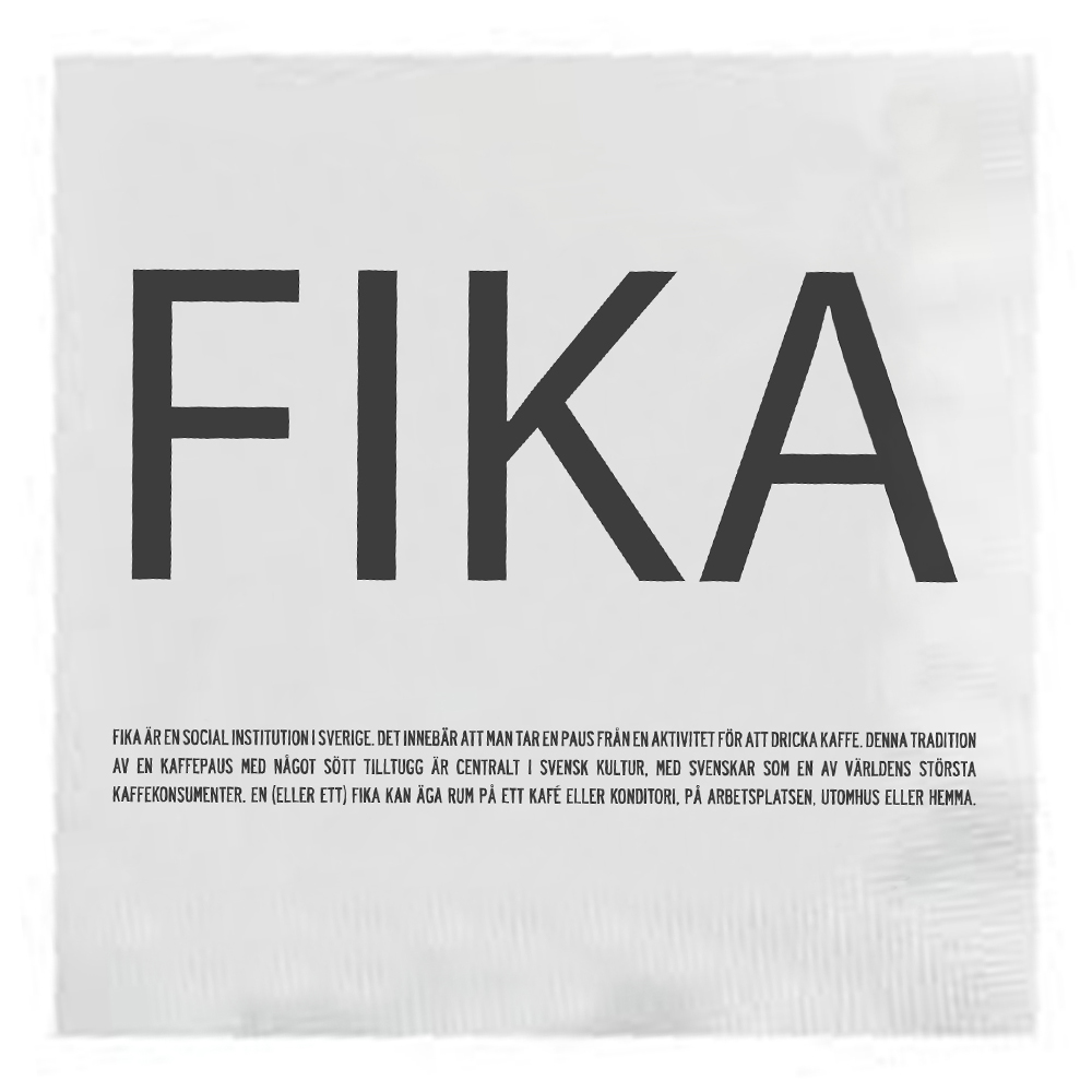Citronelles - Fika Servett 33x33 cm Svart/Vit