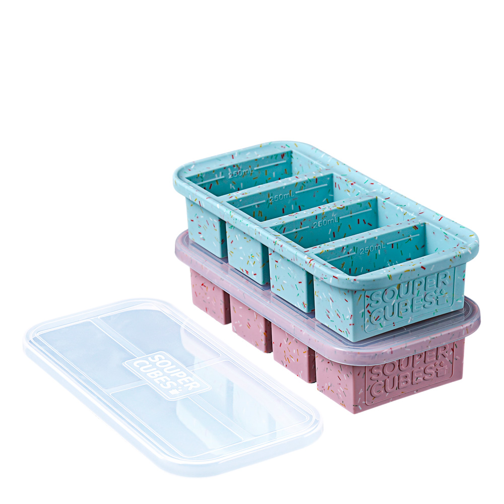Souper Cubes - Pakastusrasia 4x250 ml 2 kpl Sininen/Punainen