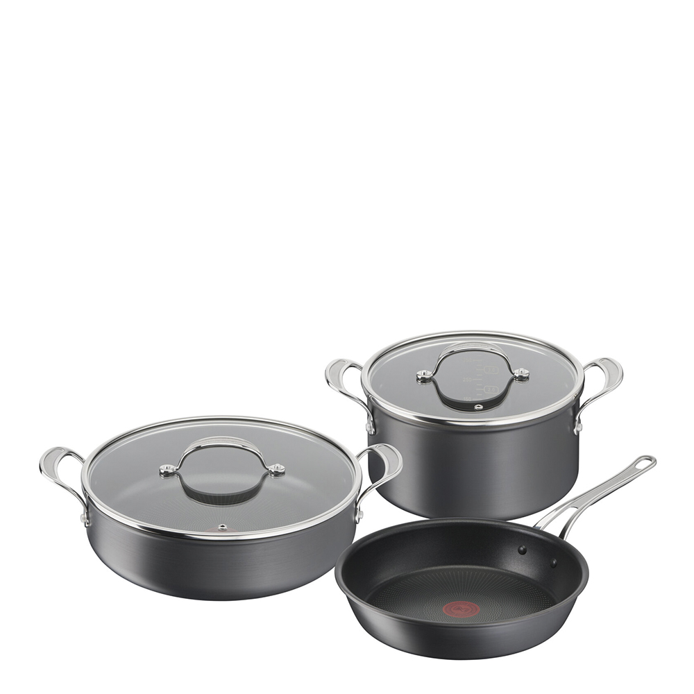 Läs mer om Jamie Oliver - Jamie Oliver Grytset 5 delar Tefal Cooks Classic Hard Anodized