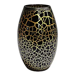 Nybro Crystal Croco Vase 26 cm Svart/Gull 
