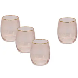 Modern House Soft pink vannglass m/riller 45 cl 4 stk