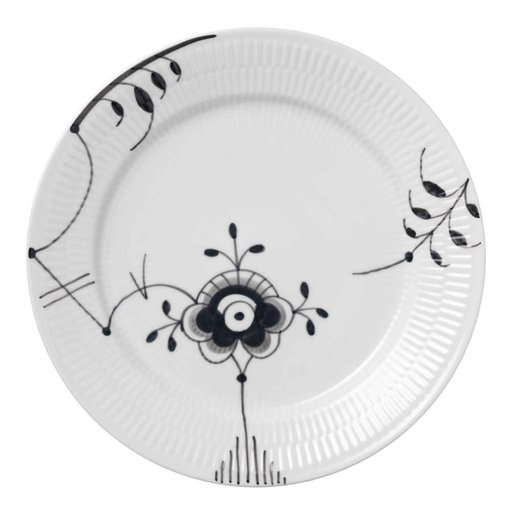 Royal Copenhagen - Sort Mega Riflet tallerken 27 cm dekor 6