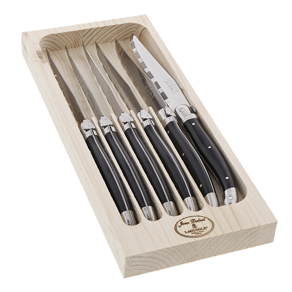 Jean Dubost Laguiole - Grillkniv 6-pack Rostfritt stål Svart