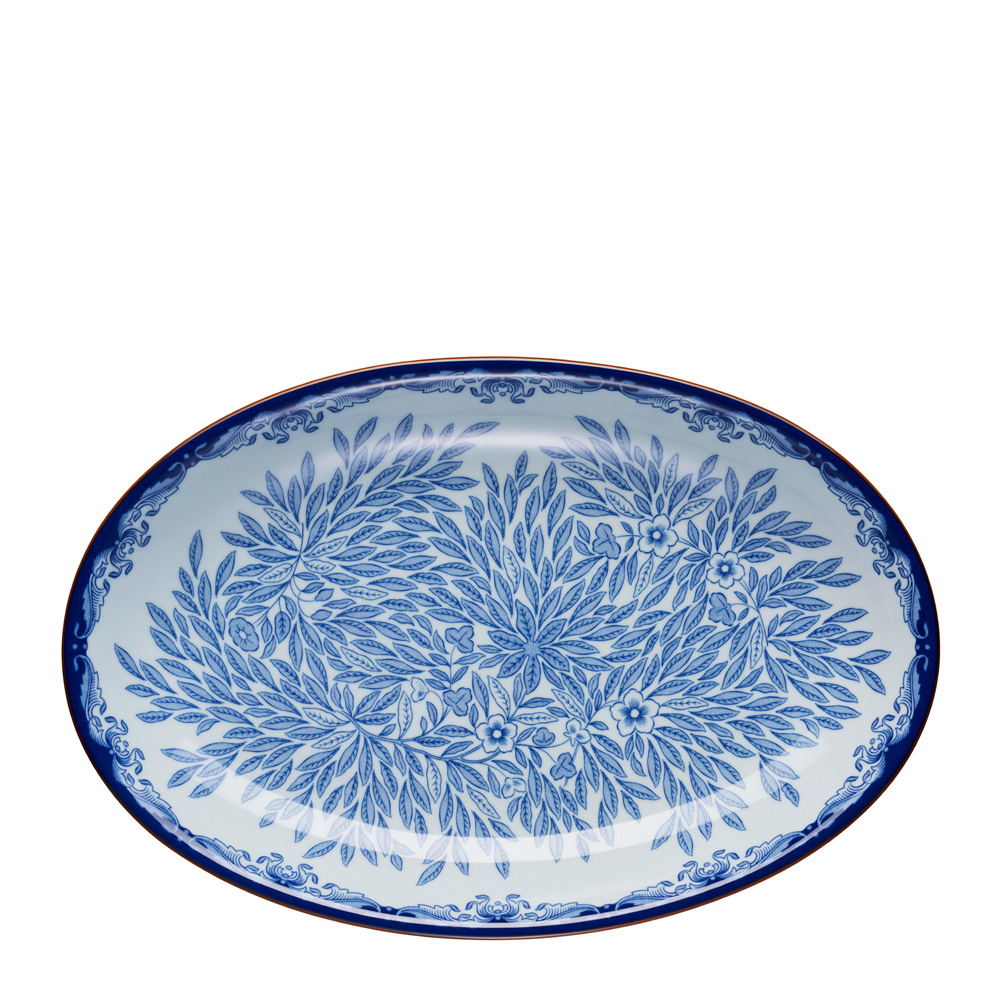Rörstrand – Ostindia Floris Oval serveringsfat 33×22 Blå