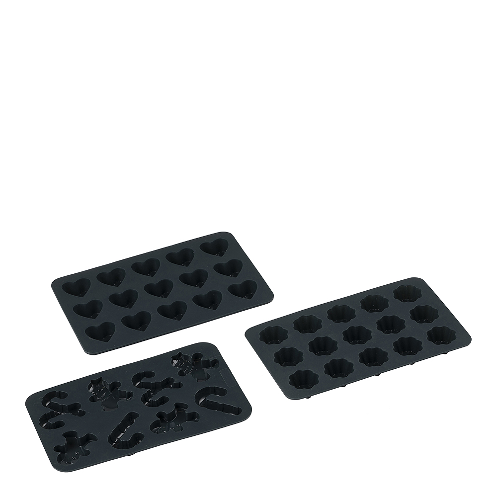 Blomsterbergs - Sjokoladeform silikon 3 stk grå