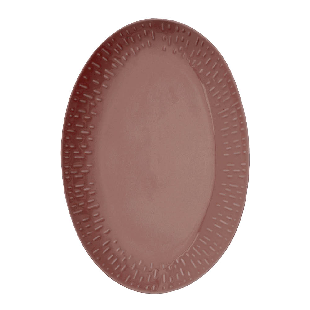 Läs mer om Aida - Confetti Uppläggningsfat ovalt 36x25 cm Bordeaux