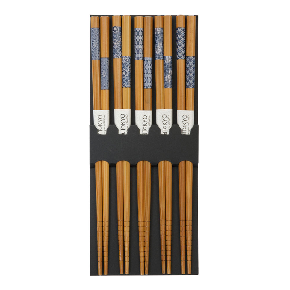 Läs mer om Tokyo Design Studio - Ätpinnar Chopstick 5-pack Blå