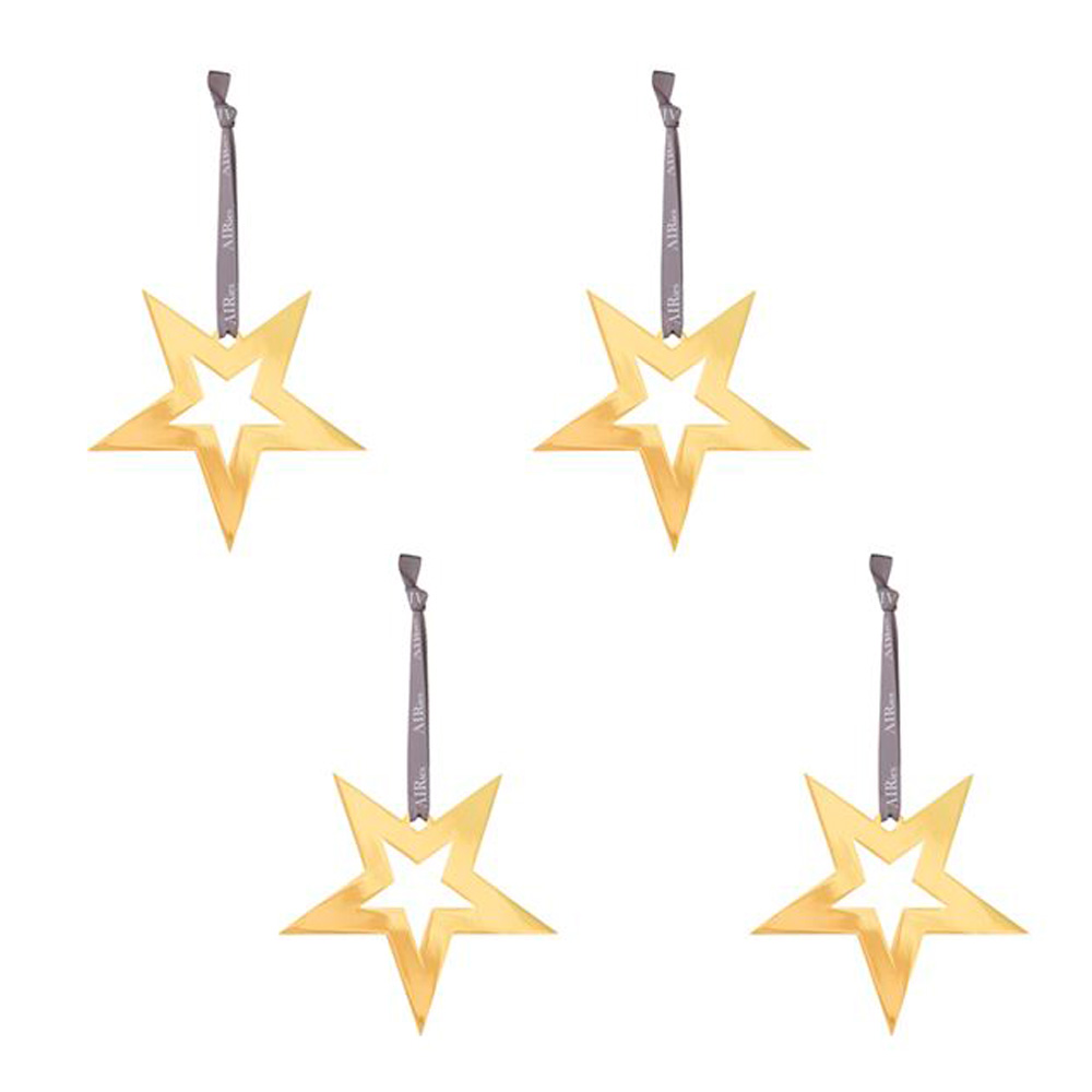 AIRies - Julhänge Stjärna 5x5 cm 4-pack Guld