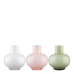 Marimekko Mini Vase Glass 3-pk Rosa/Grønn/Hvit 