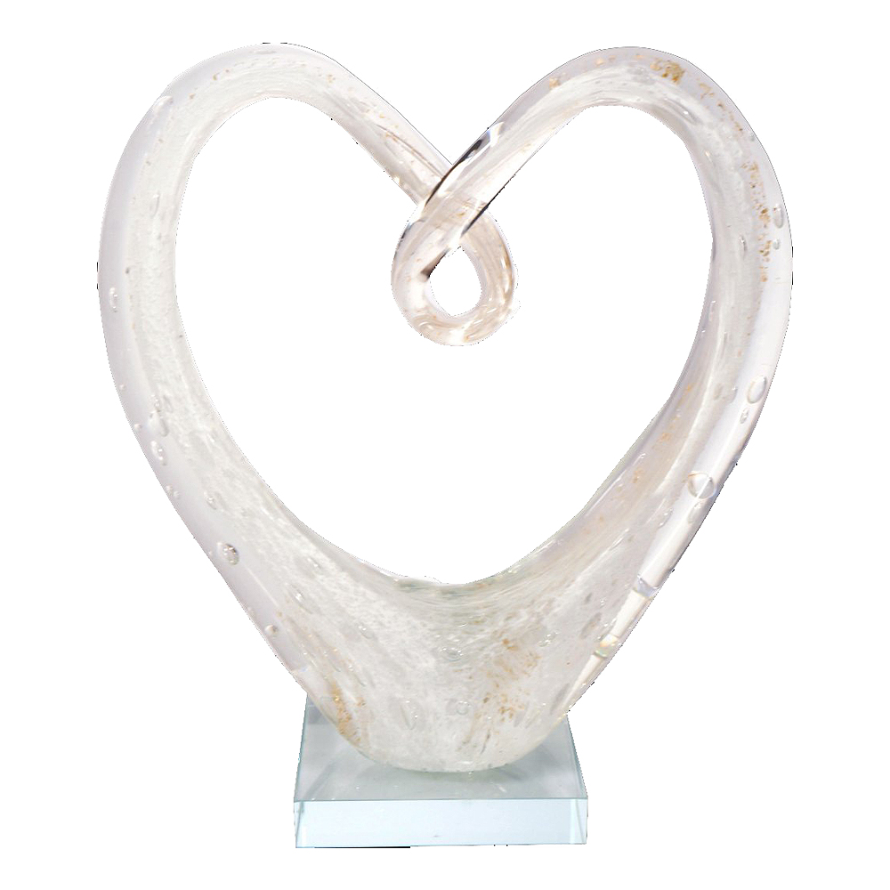 Läs mer om RBA Sweden - Glasskulptur Hjärta 18,5 cm Vit