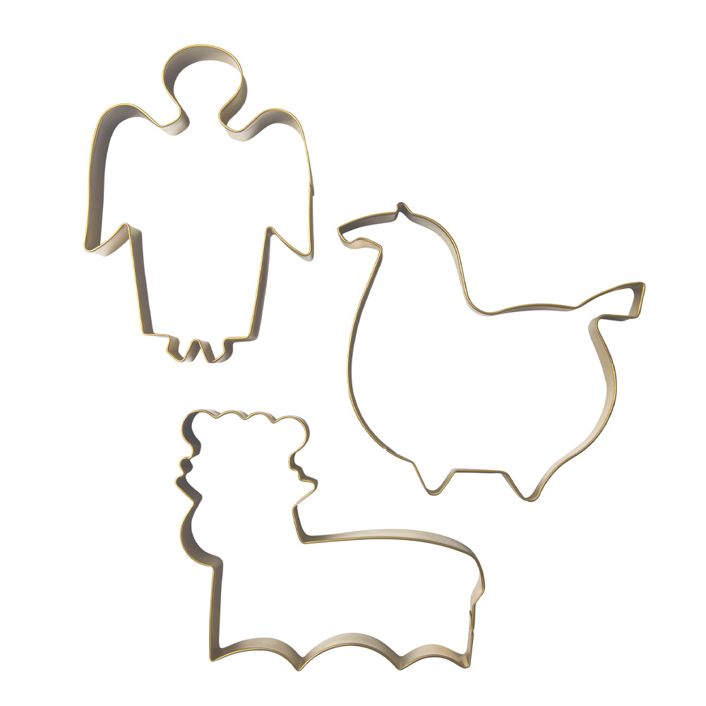 Pluto Design - Pepparkaksform 17x18,5x2,5 cm 3-pack Guldmetall