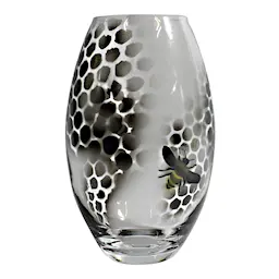 Nybro Crystal Honeycomb Vase 20 cm Svart 