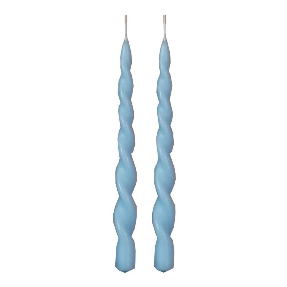 Kierrekynttilä 29 cm 2 kpl Vaaleansininen