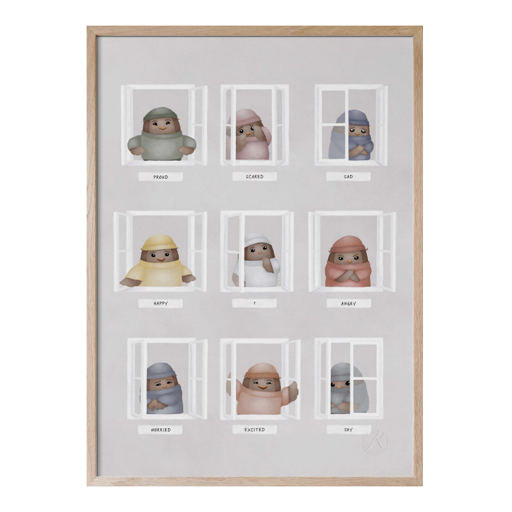 Kunskapstavlan® - Poster 50x70 cm Mina känslor Engelska