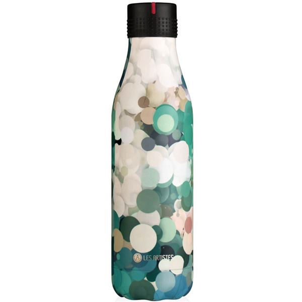 Les Artistes - Bottle Up Design termoflaske 0,5L turkis/hvit pixel