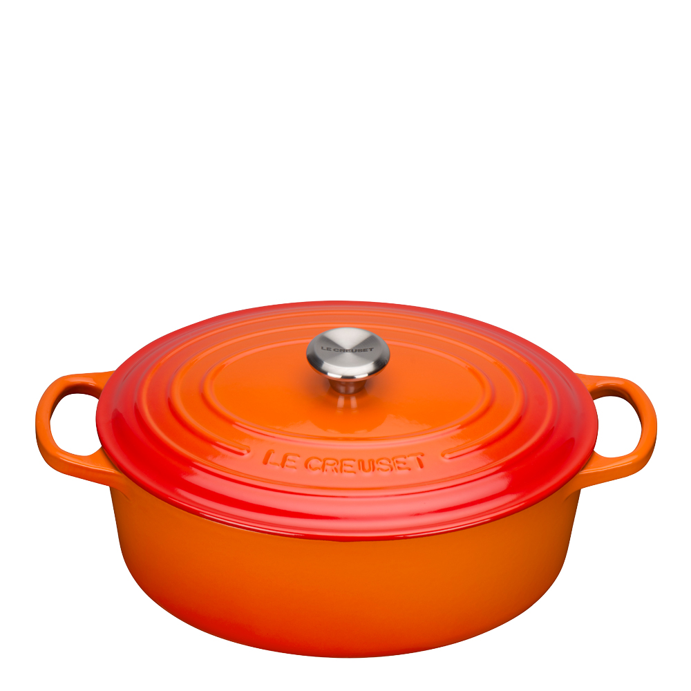 Läs mer om Le Creuset - Signature Gjutjärnsgryta oval 27 cm 4,1 L Vulkan