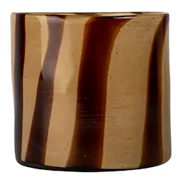 Byon Calore telysholder 15x15 cm beige/brun striper