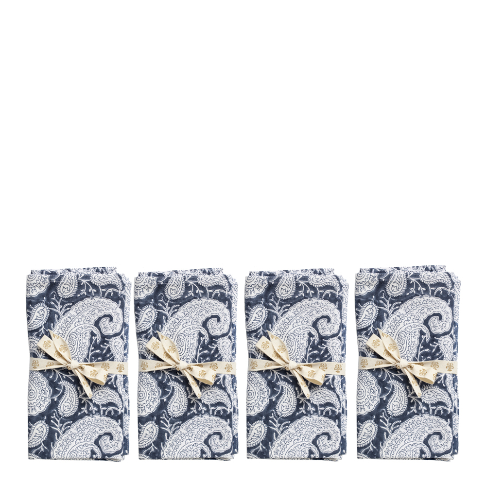 Chamois – Big Paisley Servett 4-pack 50×50 cm Navy Blue