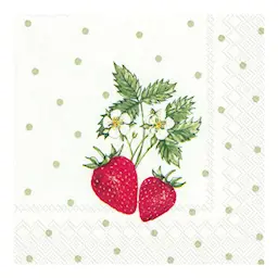 IHR Servetter Little Lovely Strawberry 24x24 cm