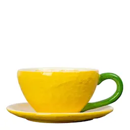 Byon Lemon Kahvikuppi ja lautanen 15,5 cm 