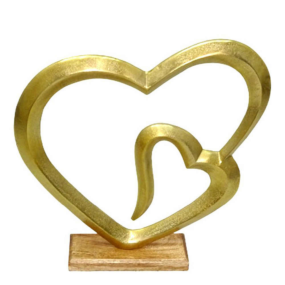 Läs mer om Dorre - Helia Skulptur Dubbelhjärta 43 cm Guld