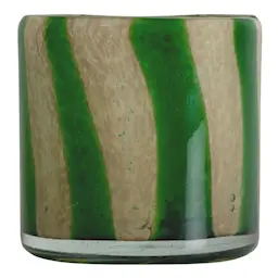 Byon Calore telysholder 15x15 cm grønn/beige stripete