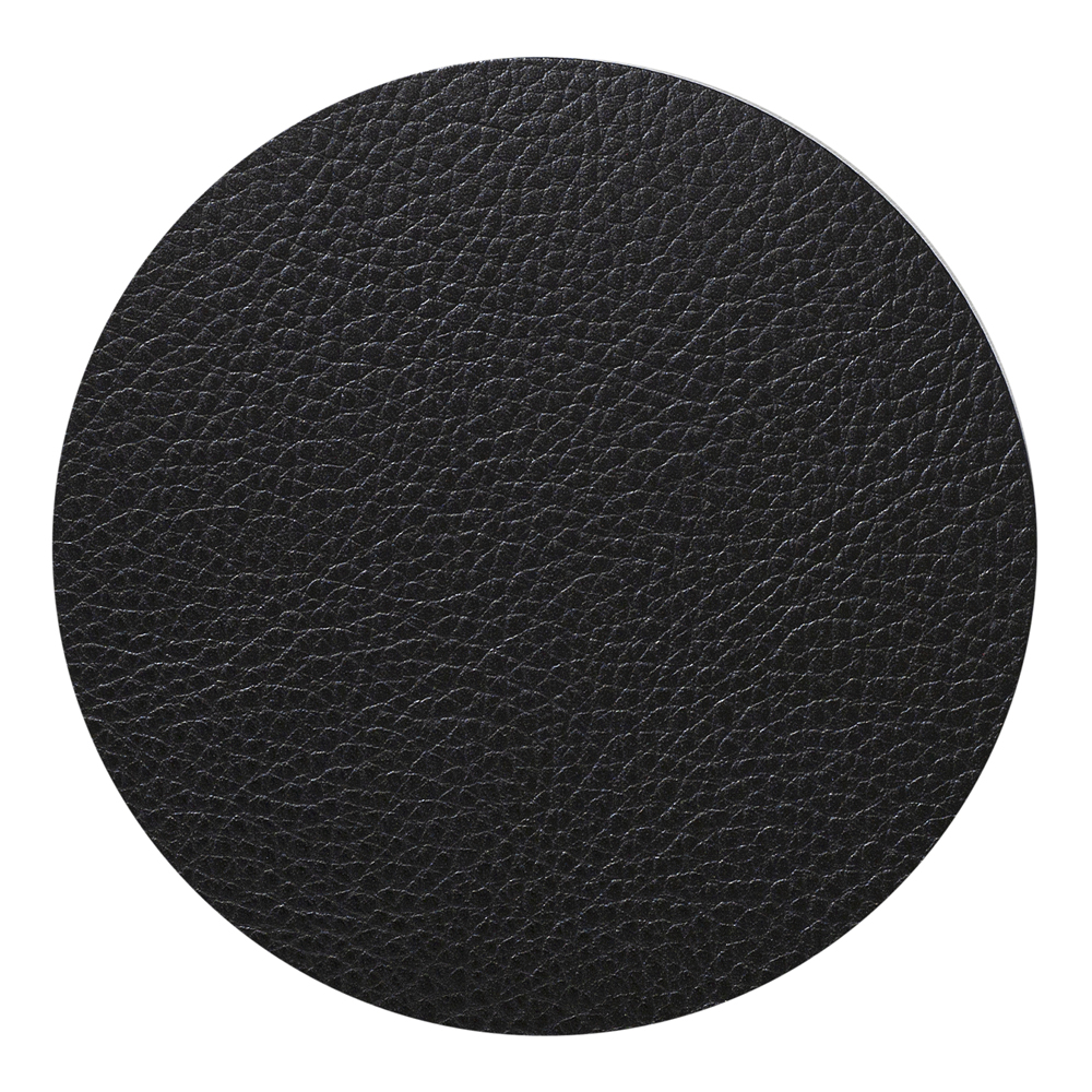 Lind DNA – Leather Serene Circle Glasunderlägg 10 cm Black