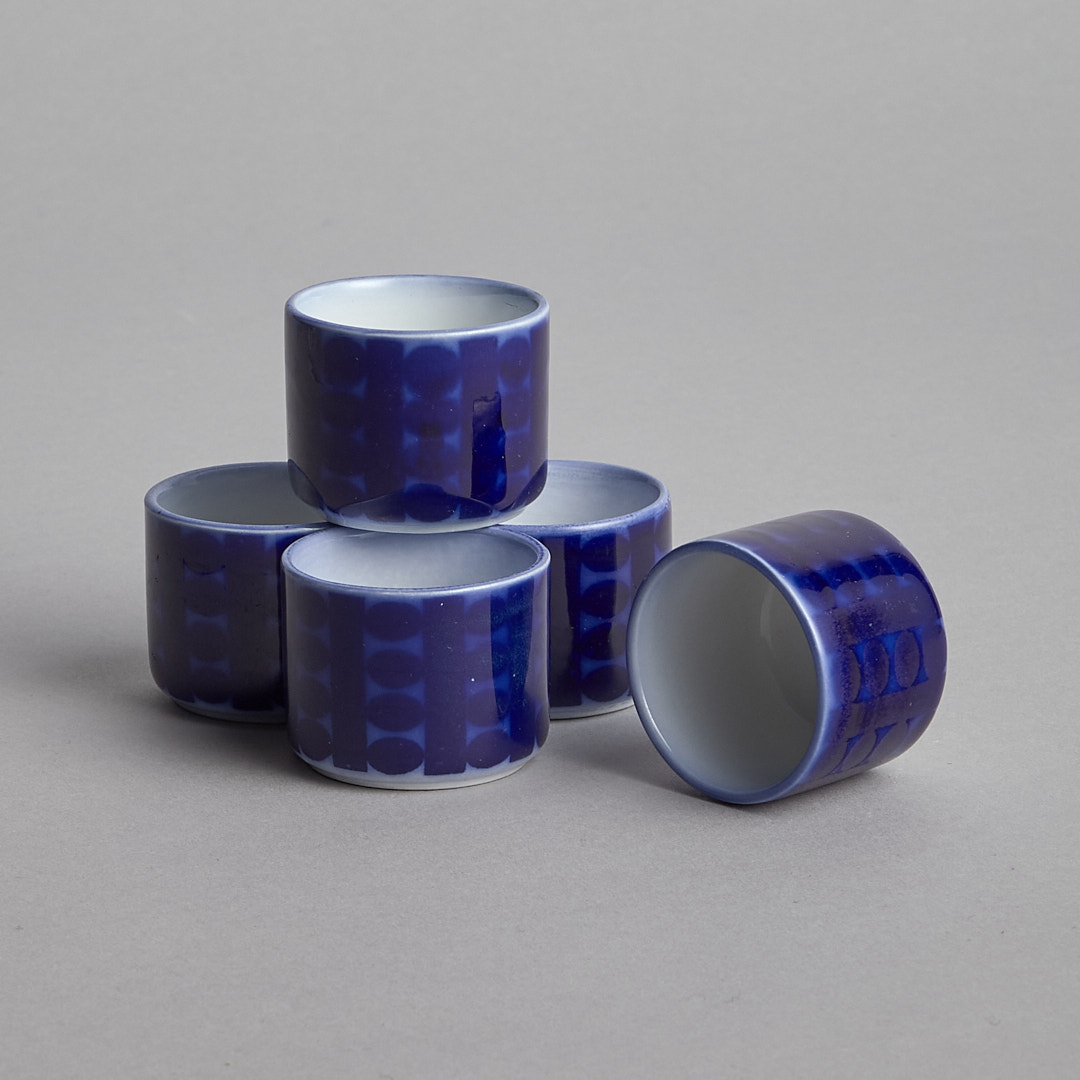 Gustavsberg - "Blå Husar" Äggkoppar 5 st