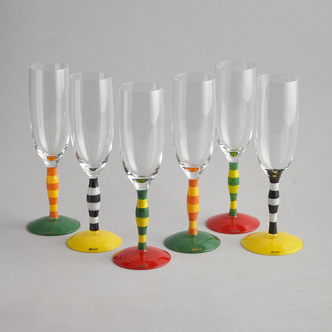 Orrefors – SÅLD Polka Champagneglas 6 st