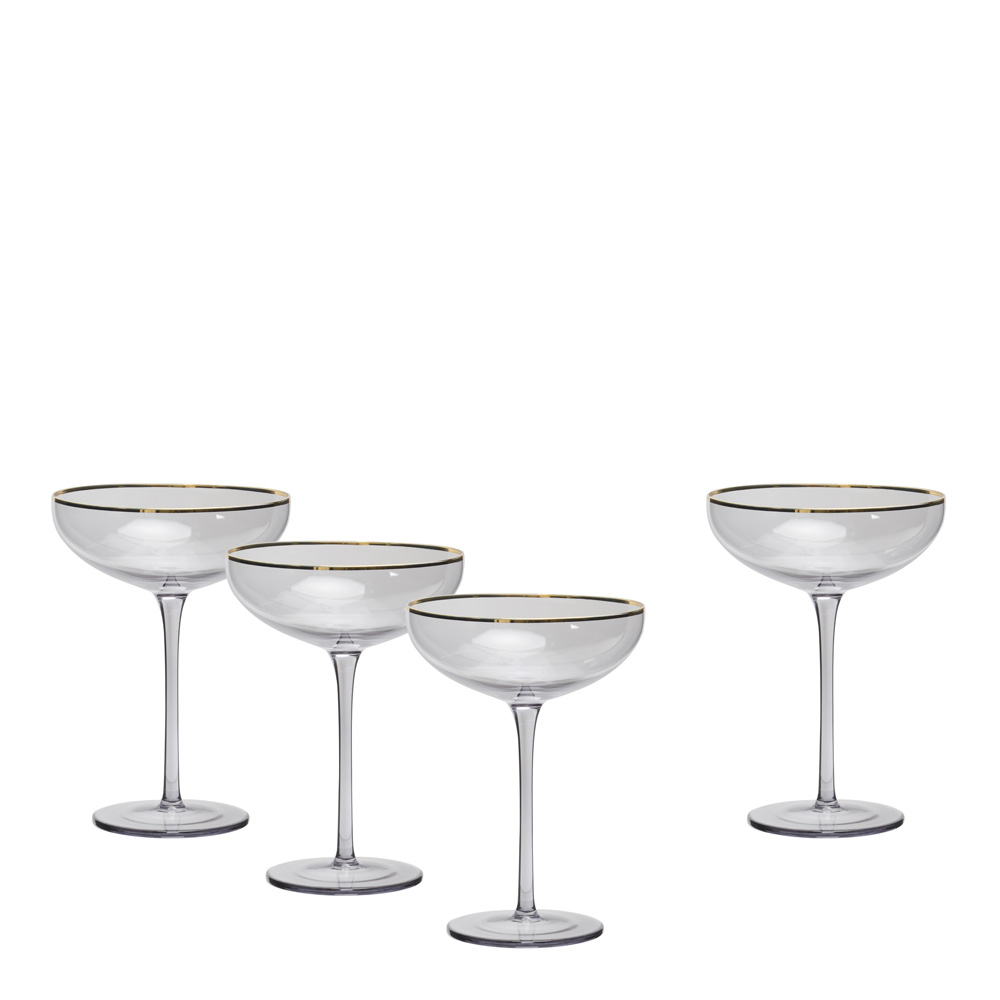 Modern House - Soft Grey champagneglass 23 cl 4 stk