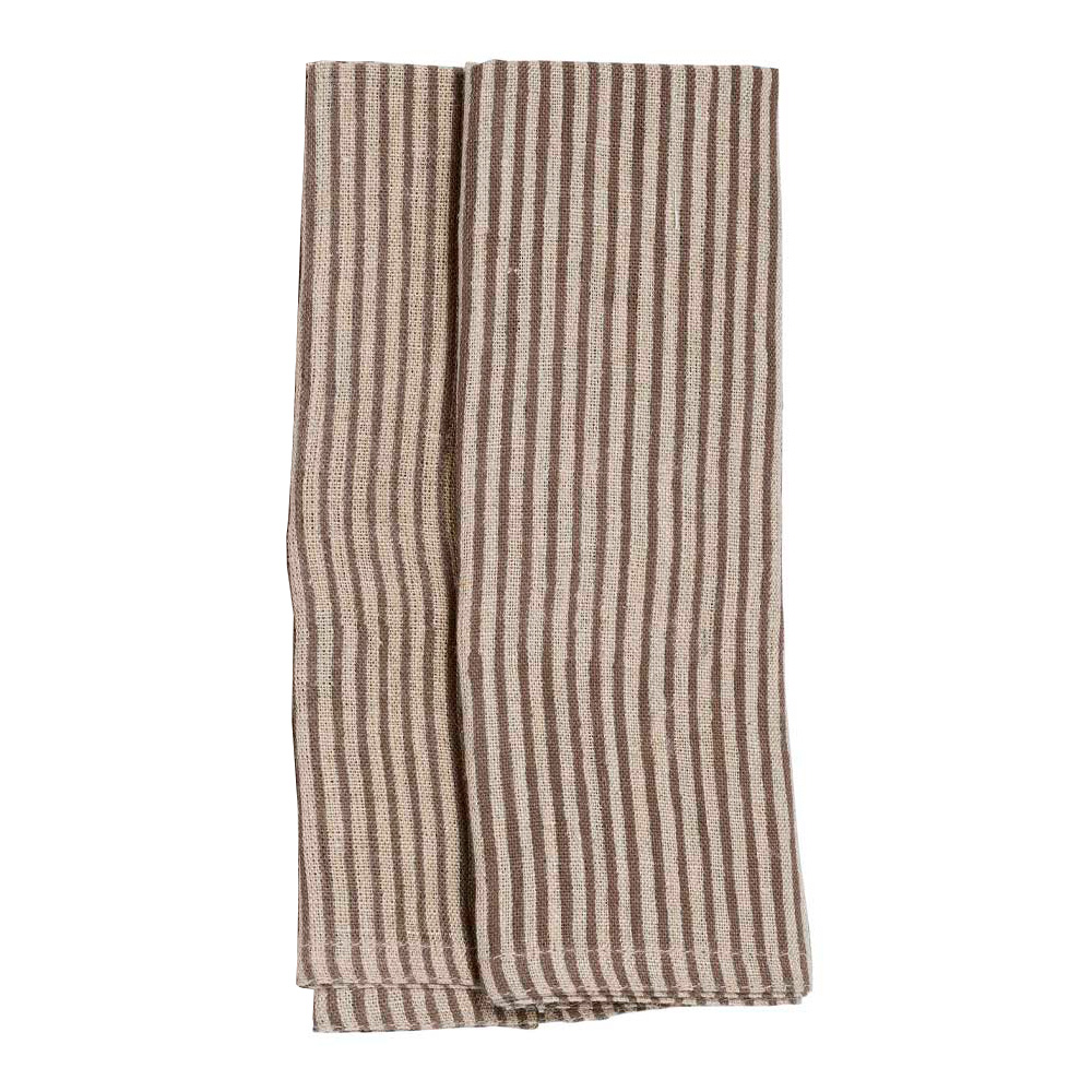 Chamois – Stripe Servett Lin 50×50 cm 2-pack Grå