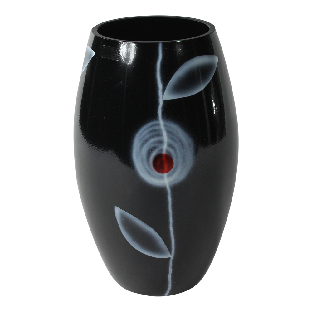 Nybro Crystal – Lingon Vas 20×13 cm Svart