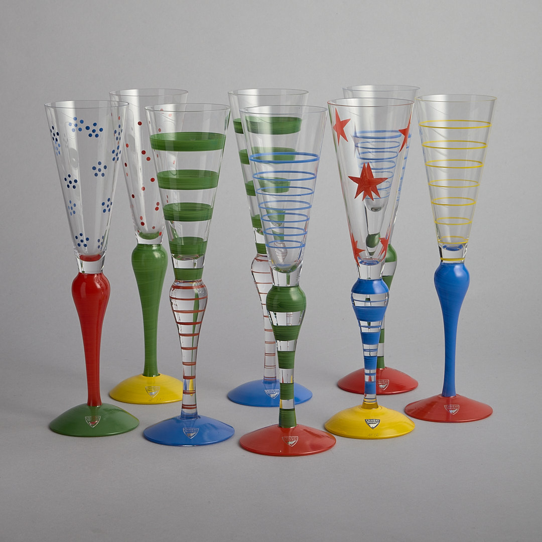 Vintage – ”Clown” Champagneglas 8 st