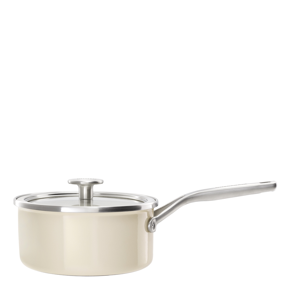 Kitchenaid – KitchenAid Steel Core Enamel Kastrull med lock 18 cm Kräm