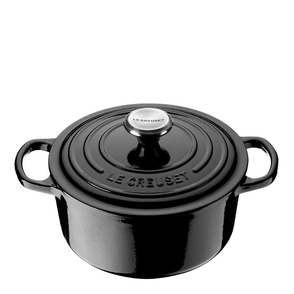 Läs mer om Le Creuset - Signature Gjutjärnsgryta Rund 22 cm Svart Blank