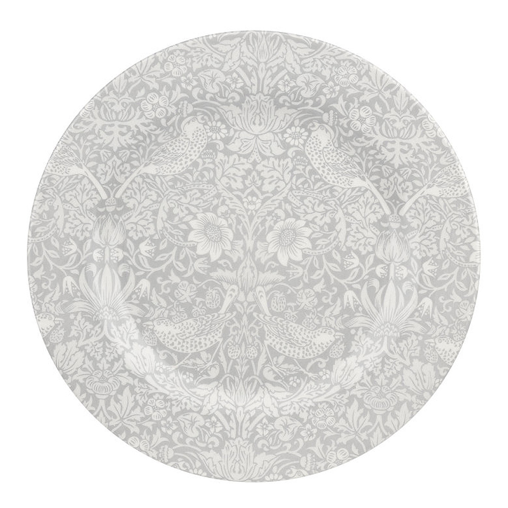 Morris & Co - Strawberry Thief Tallrik 28 cm Grå