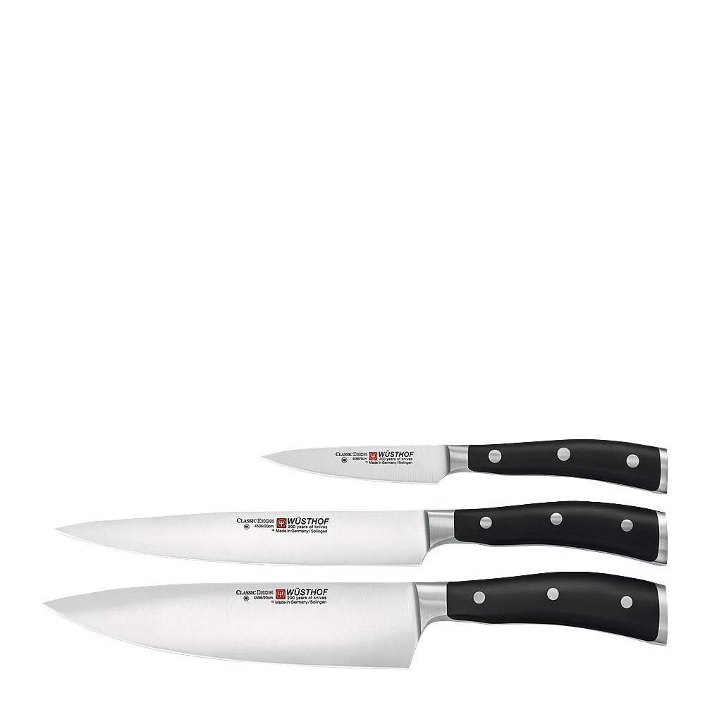 Wüsthof – Classic Ikon Knivset 3 delar Svart