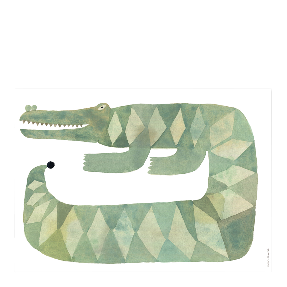 Läs mer om Oyoy - Affisch 70x50 cm Krokodilen Gustaf