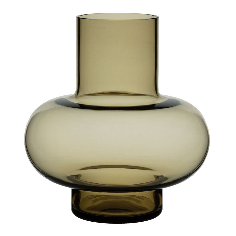 Läs mer om Marimekko - Umpu Vas i glas 18,6 x 20 cm Clay